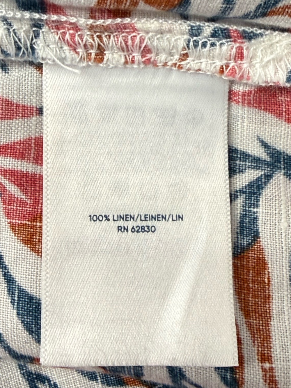 Lands' End Women's 100% Linen Sleeveless Tank Top Multi-Colored Leaf Print Sz 1X - Picture 8 of 9
